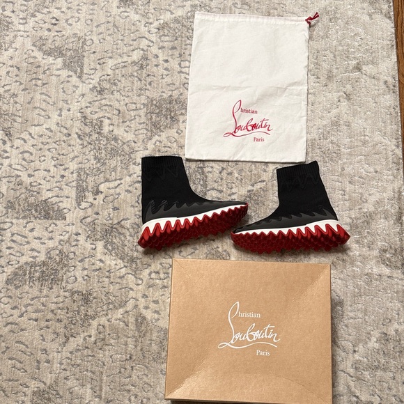 Christian Louboutin Shoes - Christian Louboutin Black and Red Ankle Boots